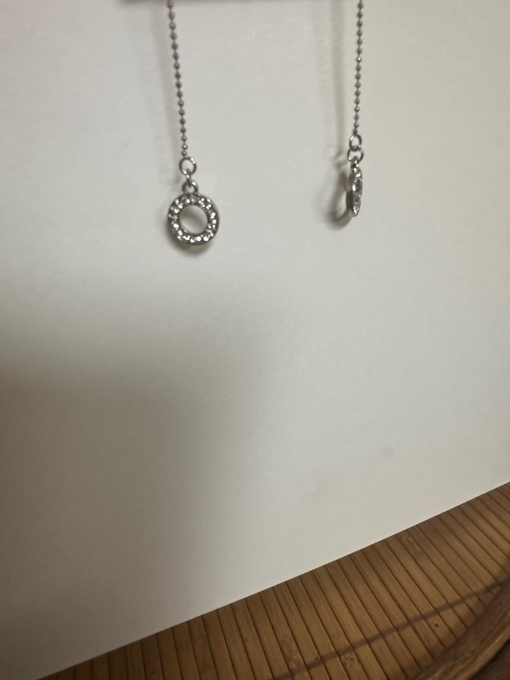 ##111, Guess by Marciano Silver Threader Earrings with Pavé Circle Drops